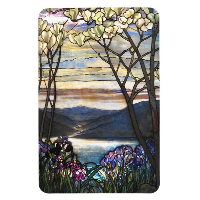 Magnet Flexible Louis Comfort Tiffany - Vitrail 4 Magnolias (Vertical)