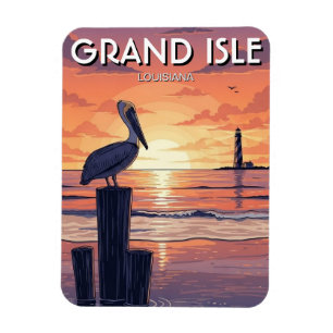 Magnet Flexible Louisiane Grand Isle Pelican 