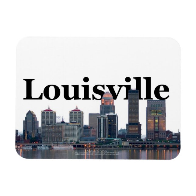 Magnet Flexible Louisville KY Skyline avec Louisville dans le ciel (Horizontal)