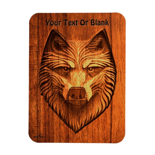 Magnet Flexible Loup de bois sculpté (Vertical)