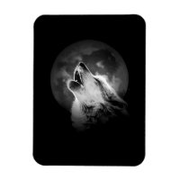Loup et lune de Howling noir et blanc