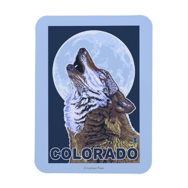 Magnet Flexible Loup gris Howling Colorado (Vertical)