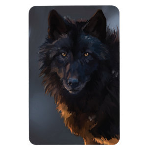 Magnet Flexible Loup noir, loup, animal sauvage, animaux, grand lo