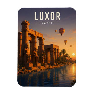 Magnet Flexible Louxor Égypte Nil Temples Patrimoine Ancien Voyage