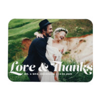Love and Thanks Retro Script Photo Mariage
