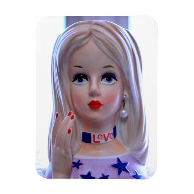 Magnet Flexible Love Head Vase Hippie Girl Stars Super (Vertical)