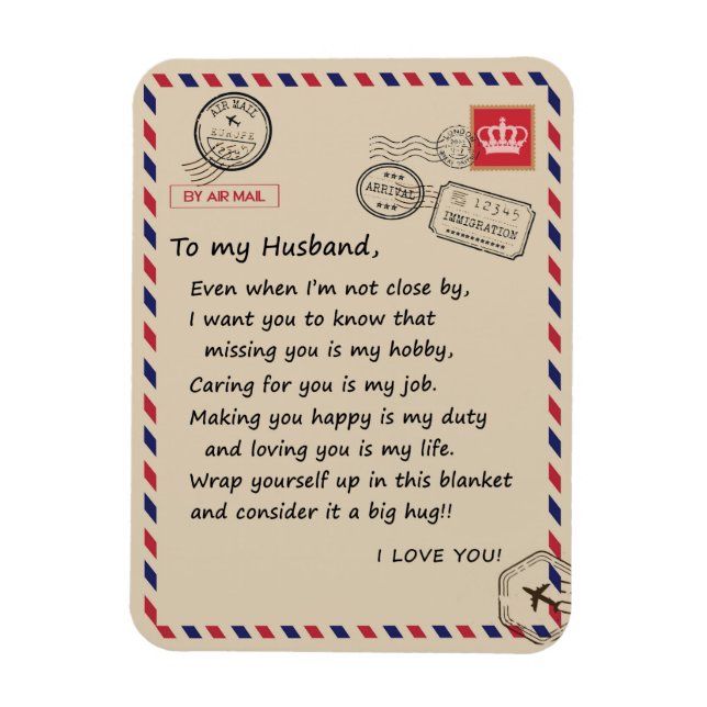 Magnet Flexible Love Husband | Letter To My Husband I Love You (Vertical)