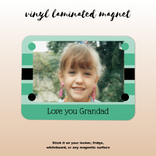 Magnet Flexible Love you Grandad green and black photo