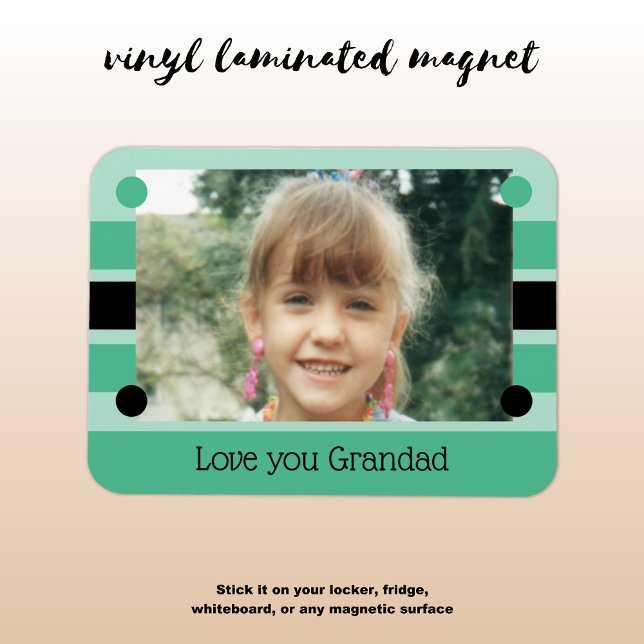 Magnet Flexible Love you Grandad green and black photo (Créateur téléchargé)