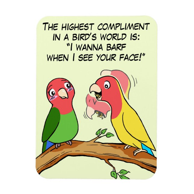 Magnet Flexible Lovebird perroquet et la façon d'oiseau dire je t' (Vertical)