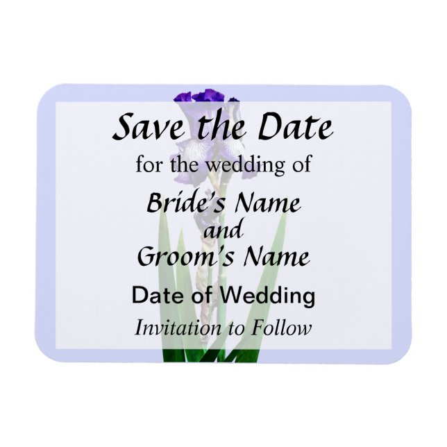 Magnet Flexible Lovely Purple Iris Enregistrer la date (Horizontal)