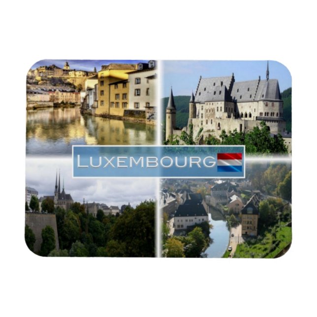 Magnet Flexible LU Luxembourg - Alzette - Vianden Castle - (Horizontal)