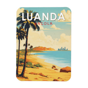 Magnet Flexible Luanda Angola Travel Art Vintage