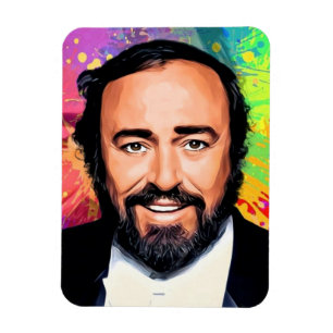 Magnet Flexible Luciano Pavarotti Portrait coloré