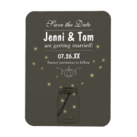 Lucioles dans un pot de Mason Rustique Aimant Enre