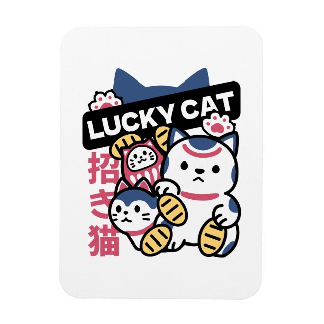 Magnet Flexible Lucky Cat Maneki Neko – Japanese Fortune Cat  (Vertical)