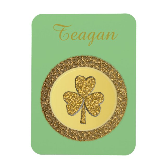 Magnet Flexible Lucky Irish Shamrock Gold Coin Custom (Vertical)