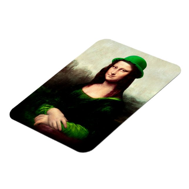 Magnet Flexible Lucky Mona Lisa St. Patrick's Day (Côté Gauche)