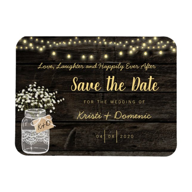 Magnet Flexible Lumières brillantes de pot de Mason rustique (Horizontal)