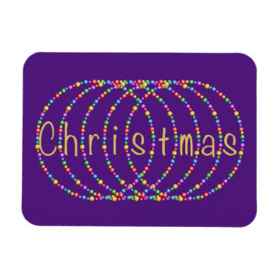 Magnet Flexible Lumières de Noël or Design sur violet