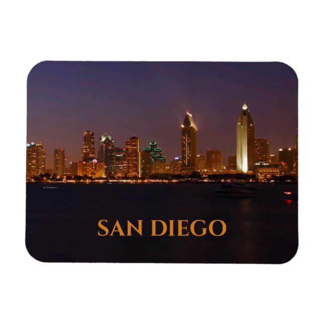 Magnet Flexible Lumières de nuit de San Diego Skyline depuis San D (Horizontal)