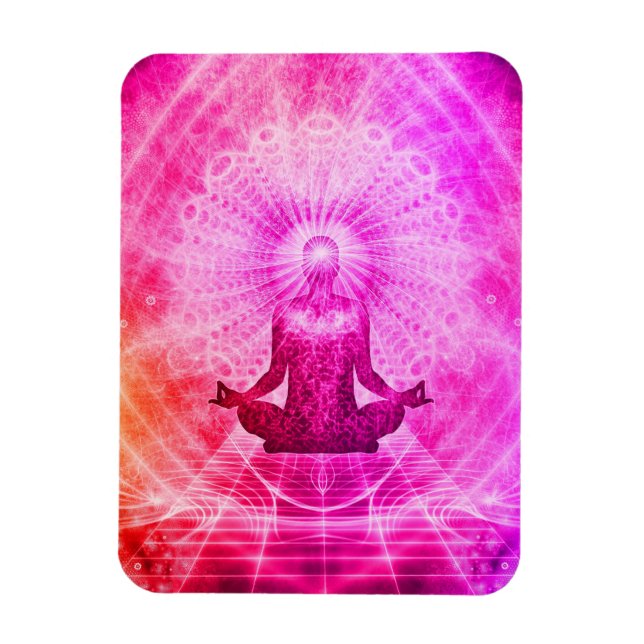 Magnet Flexible Lumineux Yoga Spirituel Lotus Pose (Vertical)