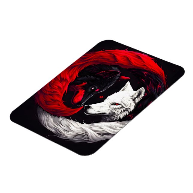 Magnet Flexible Lune Crimson Loup blanc rouge (Côté Gauche)