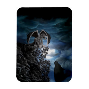 Magnet Flexible Lune de loup - Loup avec Golem