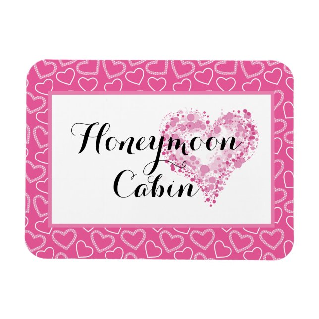 Magnet Flexible Lune de miel Cabine Pink Hearts Croisière Juste Ma (Horizontal)