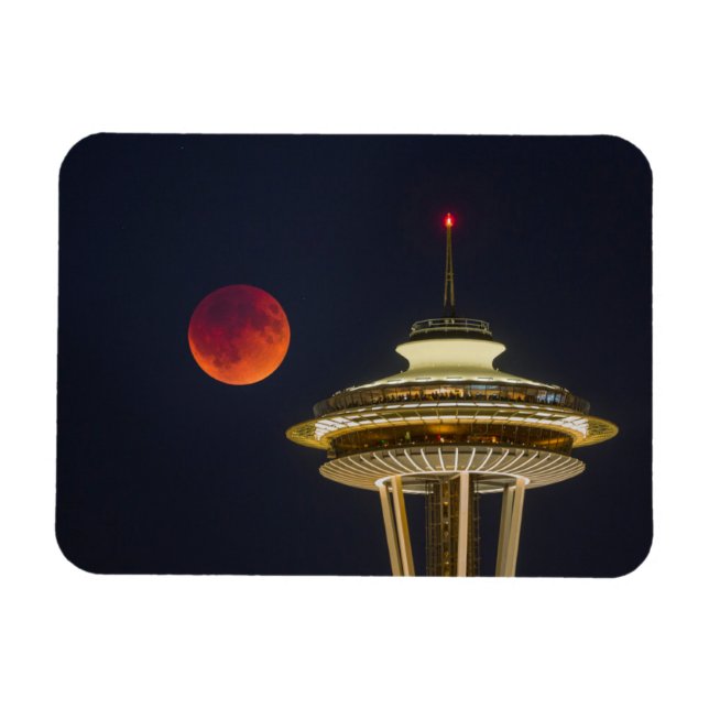 Magnet Flexible Lune de sang | Aiguille spatiale de Seattle (Horizontal)