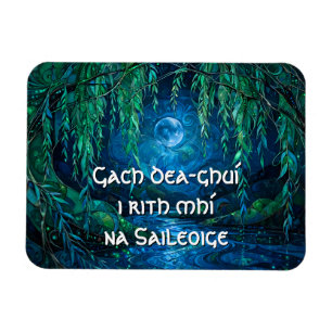 Magnet Flexible Lune de Saule Saille Rivière Coulante Salutation C