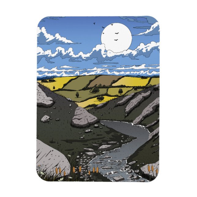 Magnet Flexible Lune sur la vallée (Vertical)