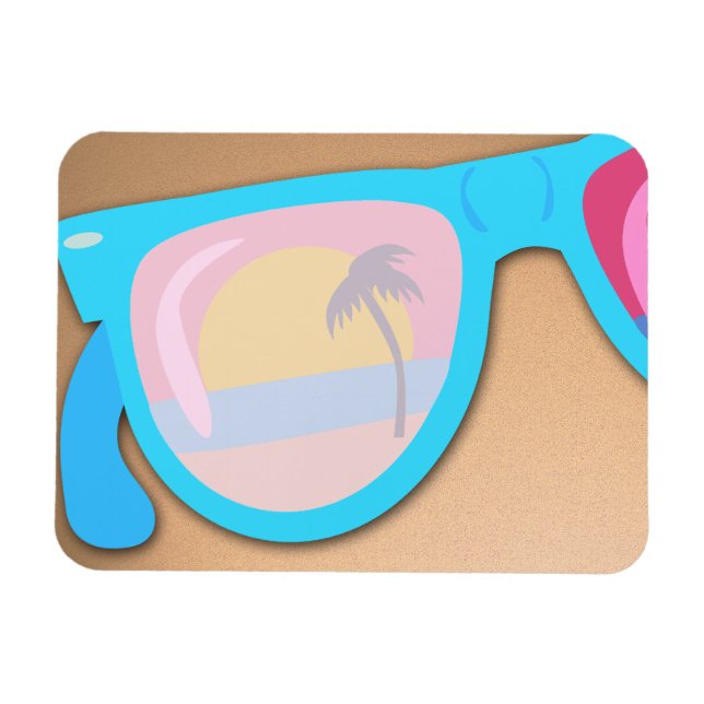 Magnet Flexible Lunettes de soleil Coucher de soleil Illustration  (Horizontal)