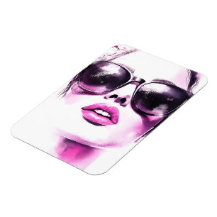 Magnet Flexible Lunettes de soleil femme de mode à l'aquarelle ros