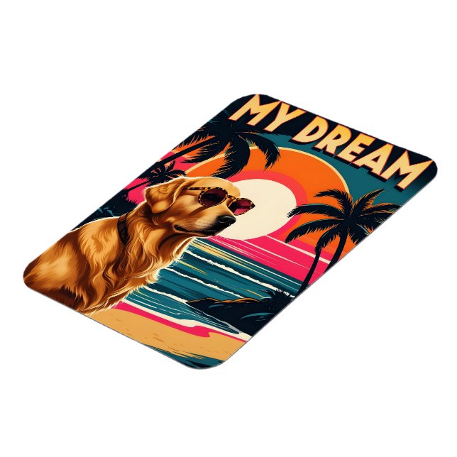 Magnet Flexible Lunettes de soleil pour chien rétro Plage au couch (Côté Gauche)