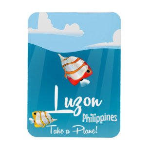 Magnet Flexible Luzon, affiche de voyage de dessin animé des phili
