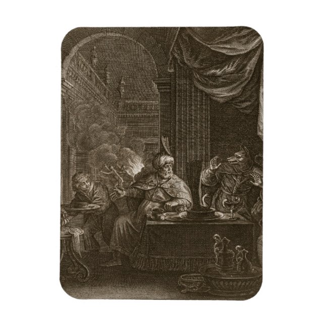 Magnet Flexible Lycaon métamorphosé en loup, 1731 (gravure) (Vertical)