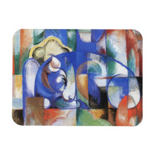 Magnet Flexible Lying Bull de Franz Marc, Cubism Art Vintage