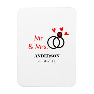 Magnet Flexible M. et Mme ajoutent nom de famille date année cadea