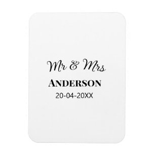 Magnet Flexible M & Mme ajoutent le nom de famille date année cade