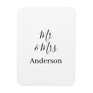 Magnet Flexible M. & Mme ajouter nom de famille date année mariage