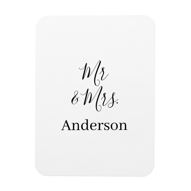 Magnet Flexible M. & Mme ajouter nom de famille date année mariage (Vertical)