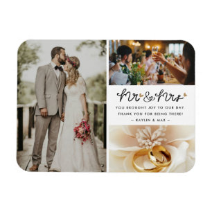 Magnet Flexible M. Mme Photo Collage Mariage Merci