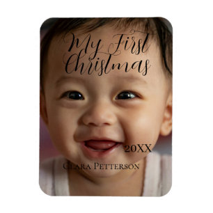 Magnet Flexible Ma première photo bébé de Noël ajouter nom année m