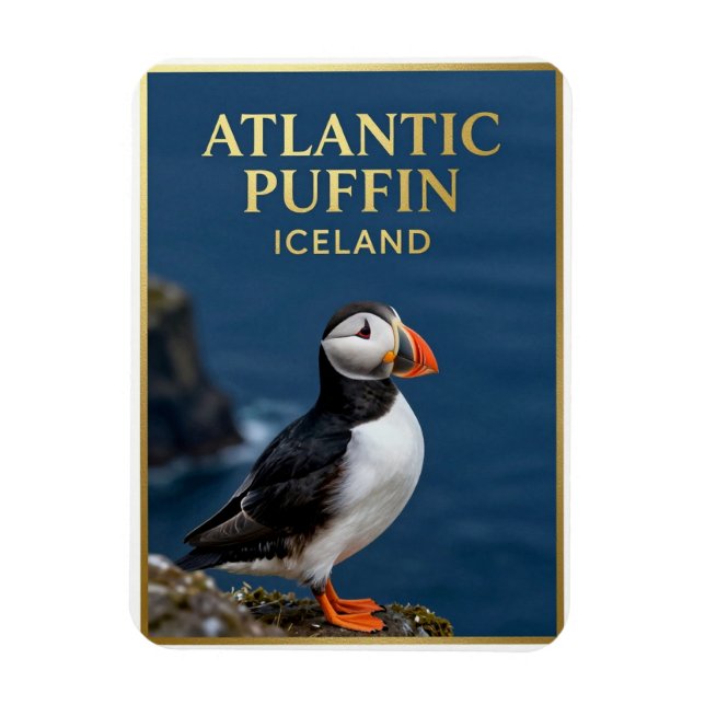 Magnet Flexible 🐧 Macareux moine Oiseau côtier d'Islande (Vertical)
