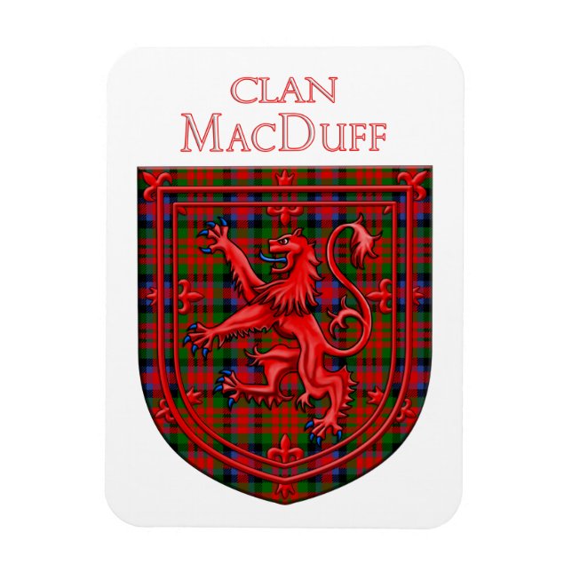 Magnet Flexible MacDuff Tartan Scottish Plaid Lion Rampant (Vertical)