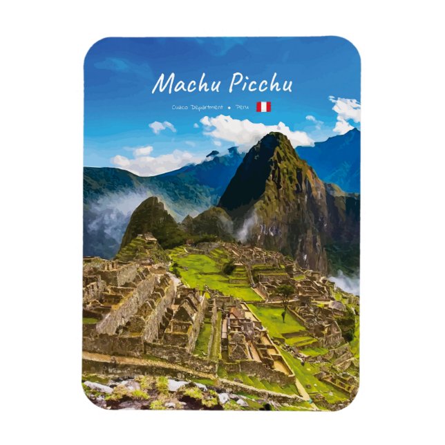 Magnet Flexible Machu Picchu, Pérou - Ruines de la Citadelle Inca  (Vertical)