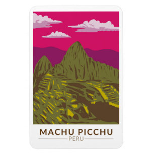 Magnet Flexible Machu Picchu Pérou Voyage Art Retro