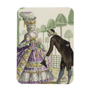 Magnet Flexible Madame dans des promenades lilas d'une robe dans