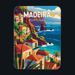 Magnet Flexible Madeira Portugal Travel Art Vintage<br><div class="desc">Conception de déplacement vectoriel rétro Madère. Madère,  une région autonome du Portugal,  est un archipel comprenant 4 îles au large de la côte nord-ouest de l'Afrique. Il est connu pour son vin homonyme et son climat subtropical chaud.</div>